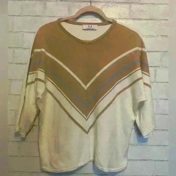 Magaschoni Sweaters - M Magaschoni sz M Dolman Sleeve Sweater vertical stripes viscose blend